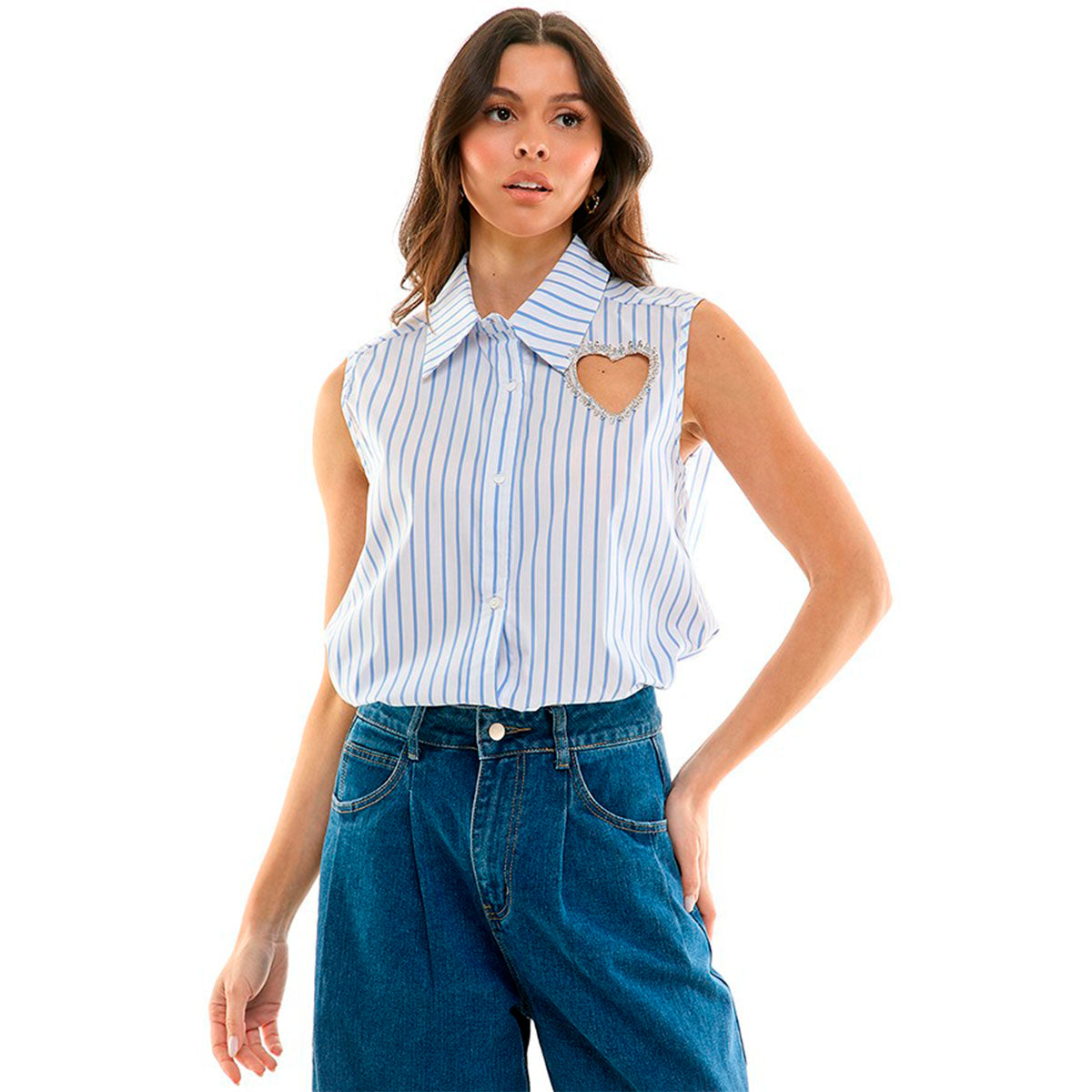 Camisa Blanca de Rayas
