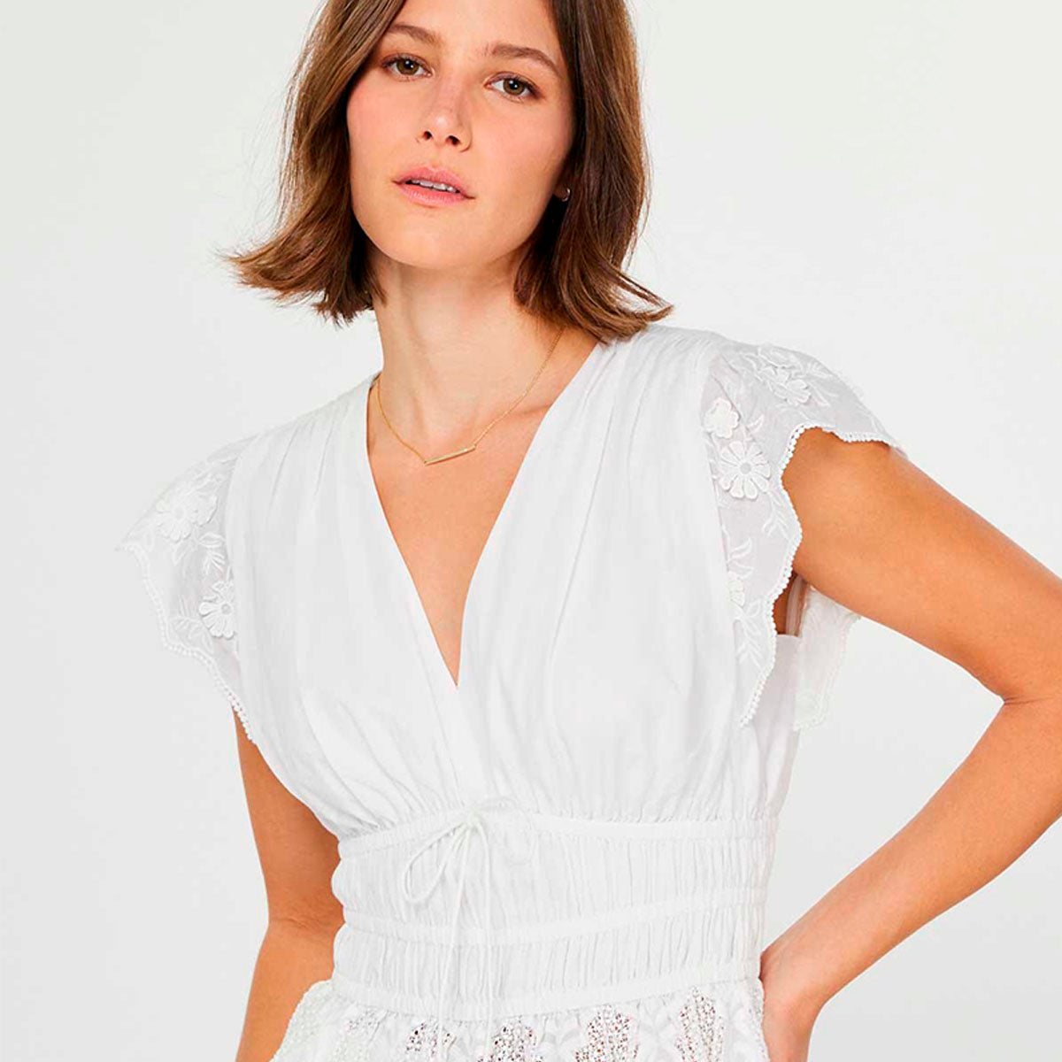 Blusa Blanca con Encaje