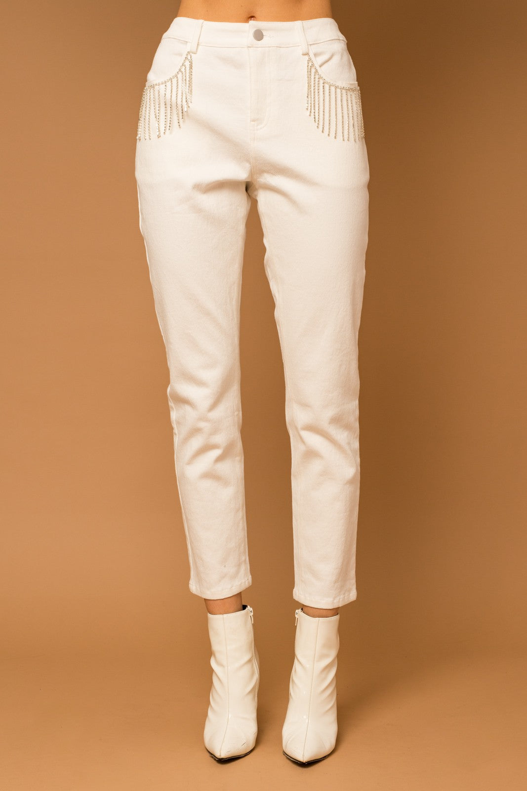Jeans Blancos con cristales