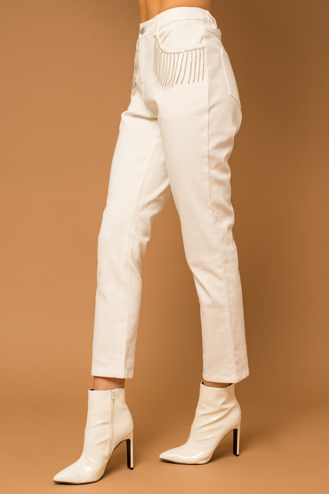 Jeans Blancos con cristales