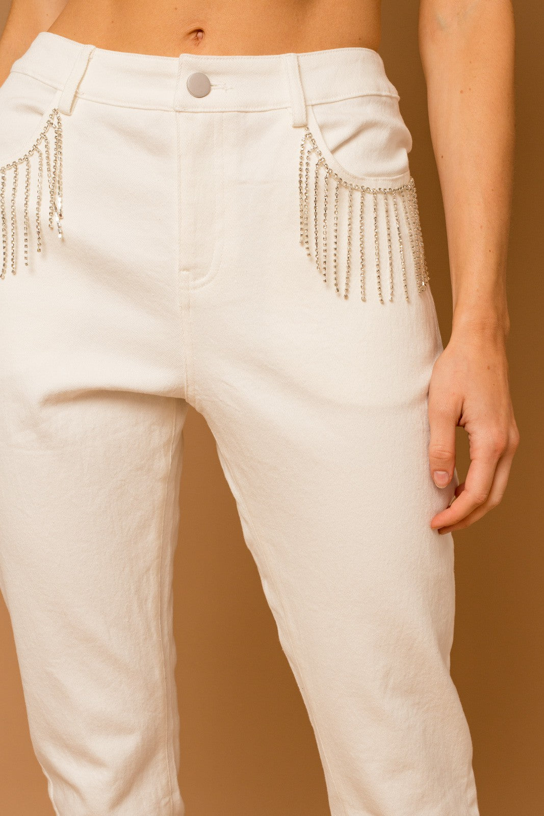 Jeans Blancos con cristales