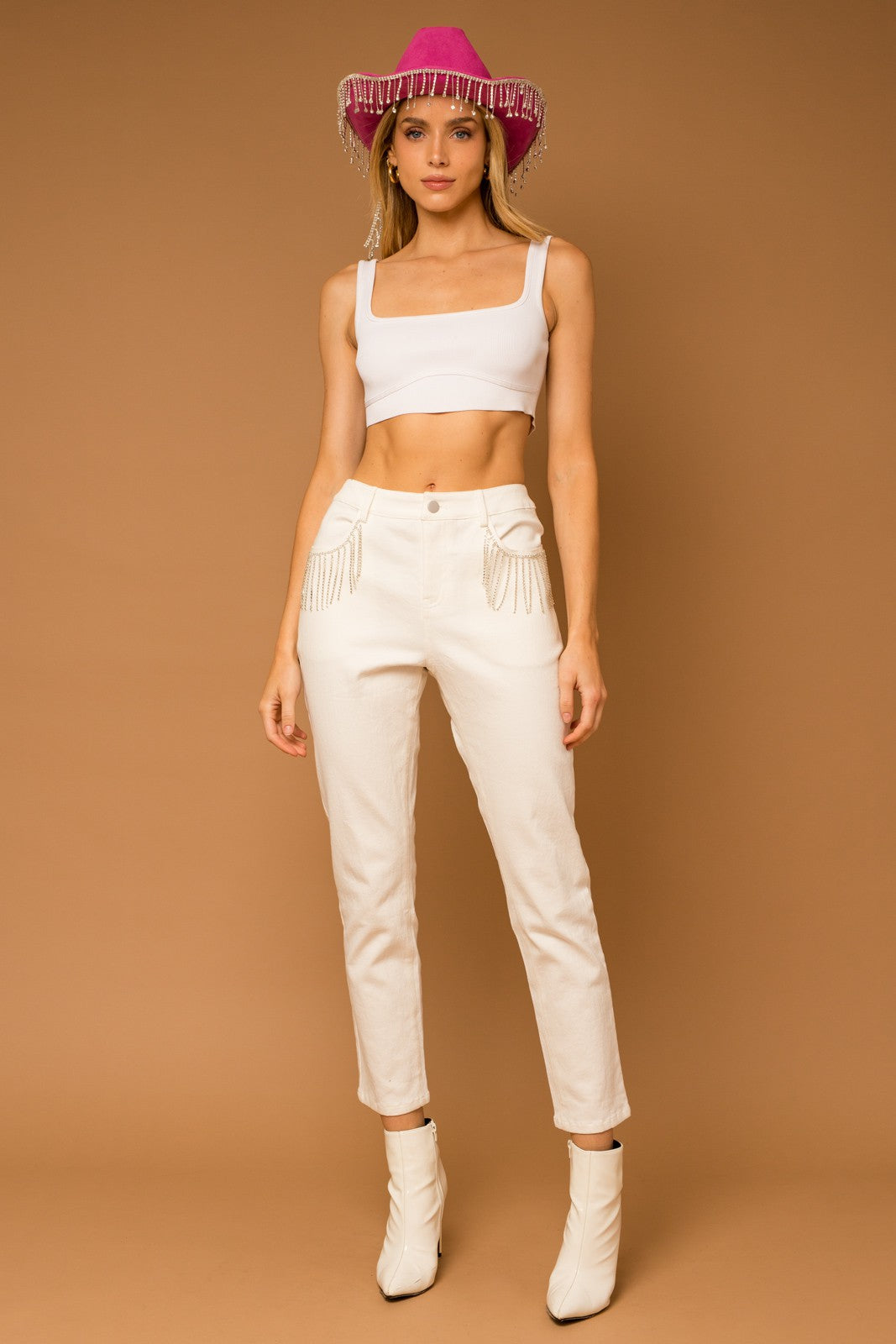Jeans Blancos con cristales