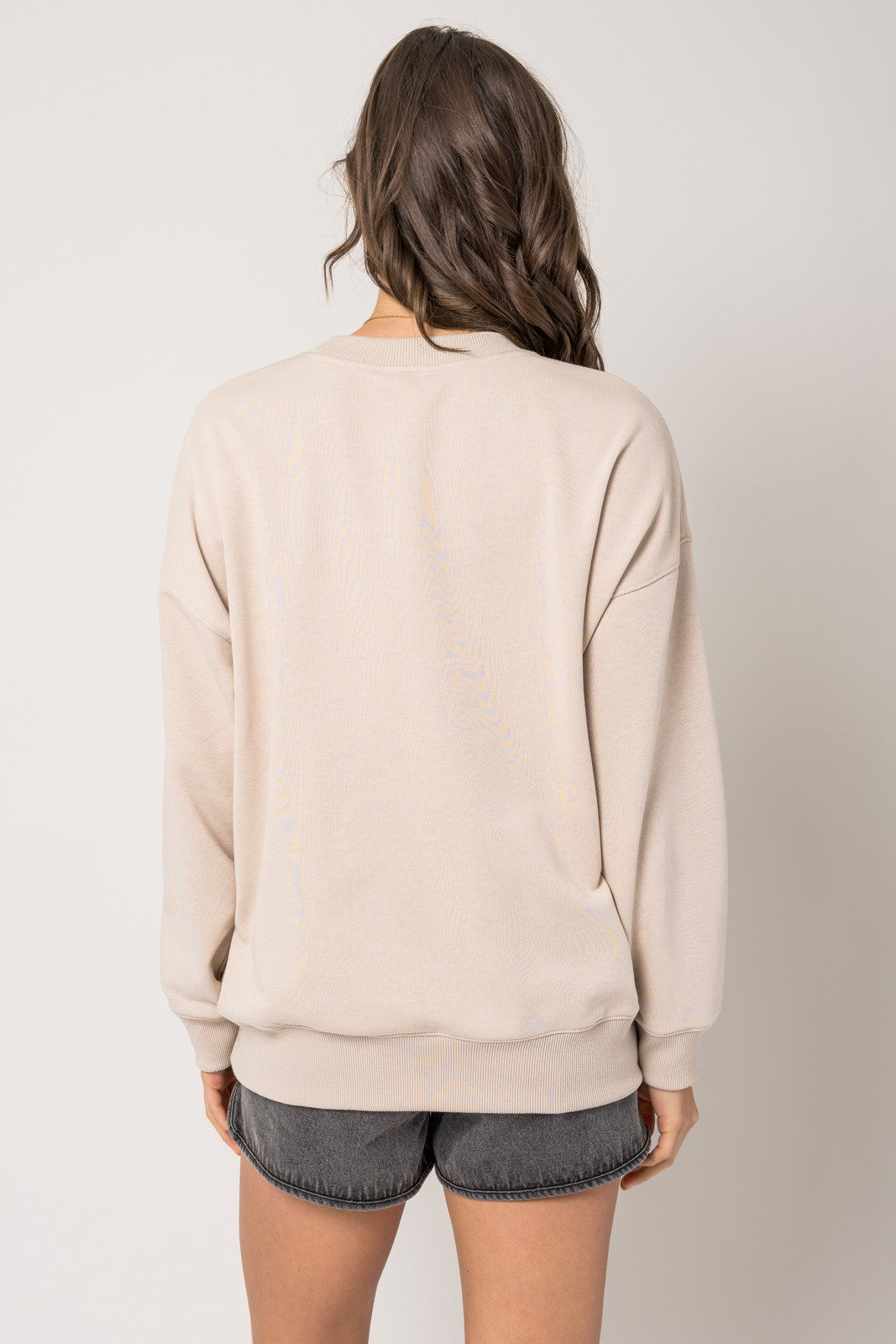 Sudadera Beige con Estampado