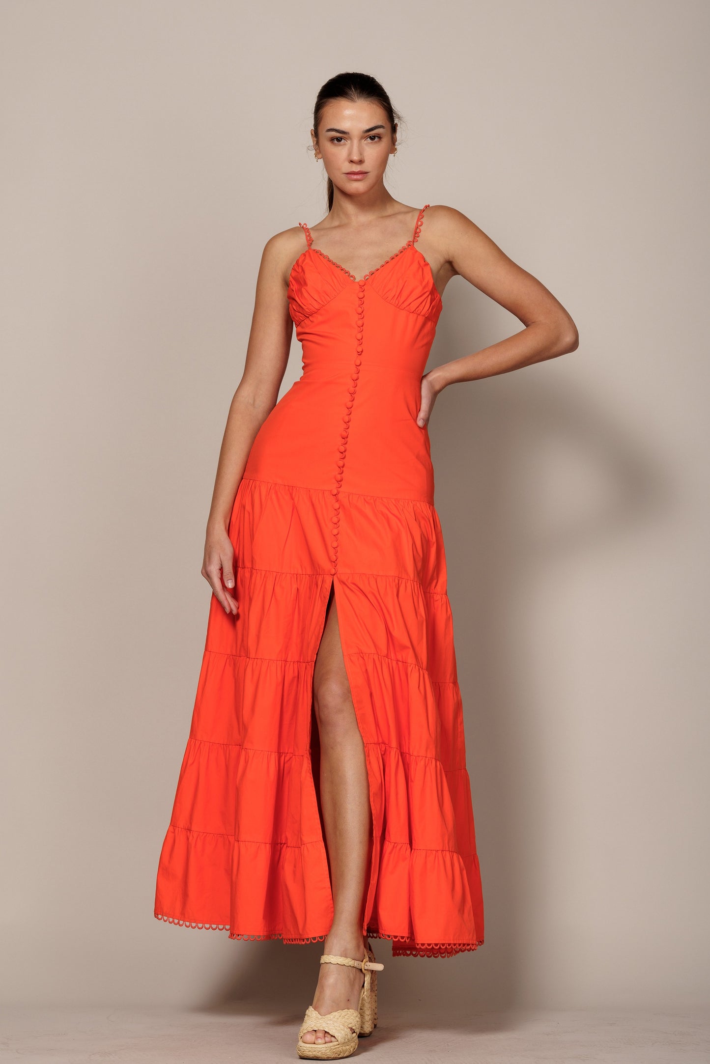 Vestido Naranja Largo