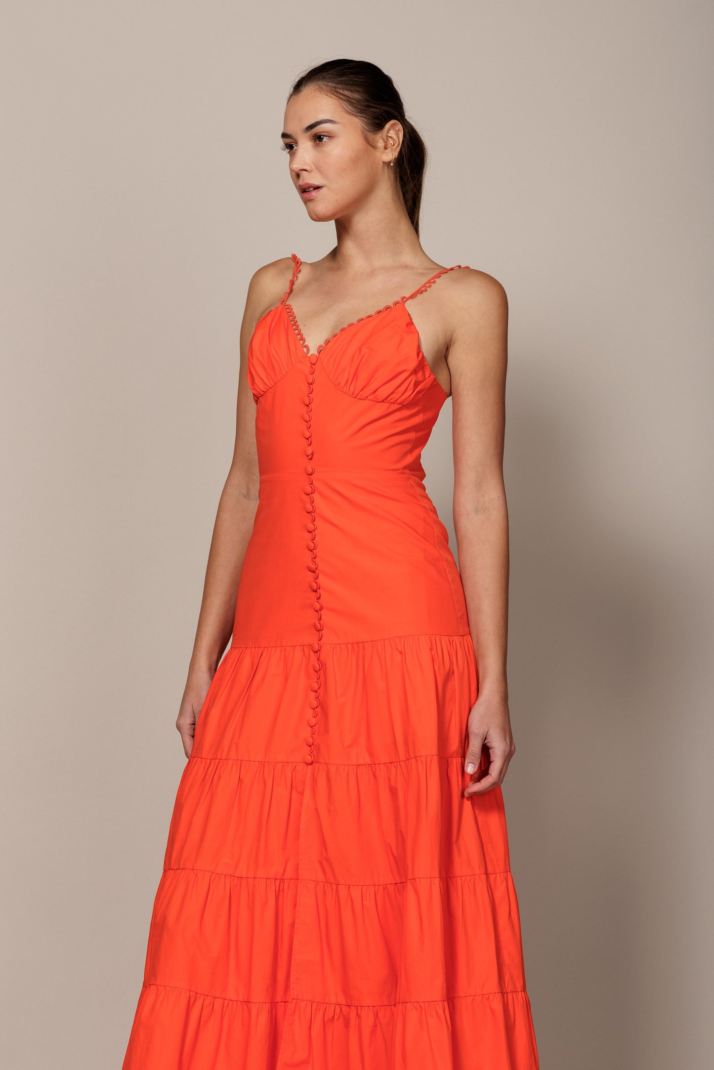 Vestido Naranja Largo