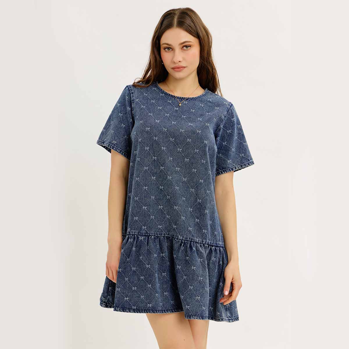 Vestido Azul con Detalle