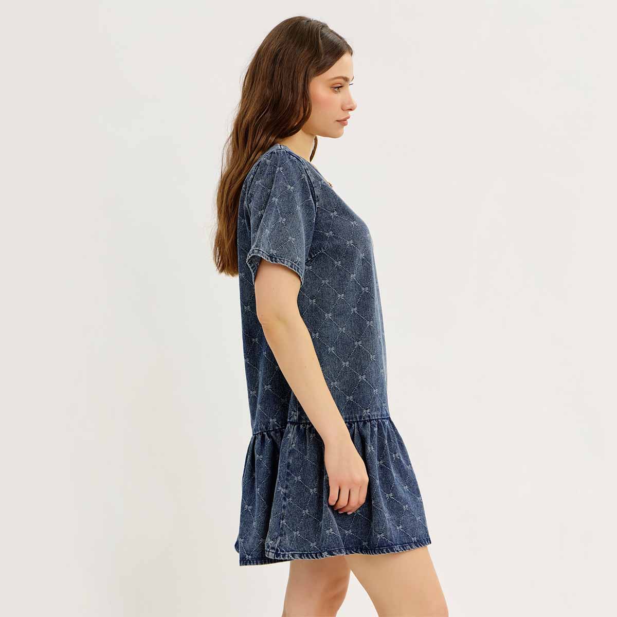 Vestido Azul con Detalle
