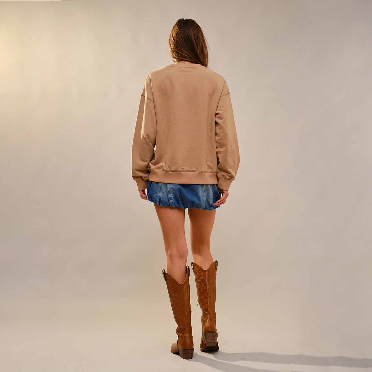Sudadera Taupe con Estampado