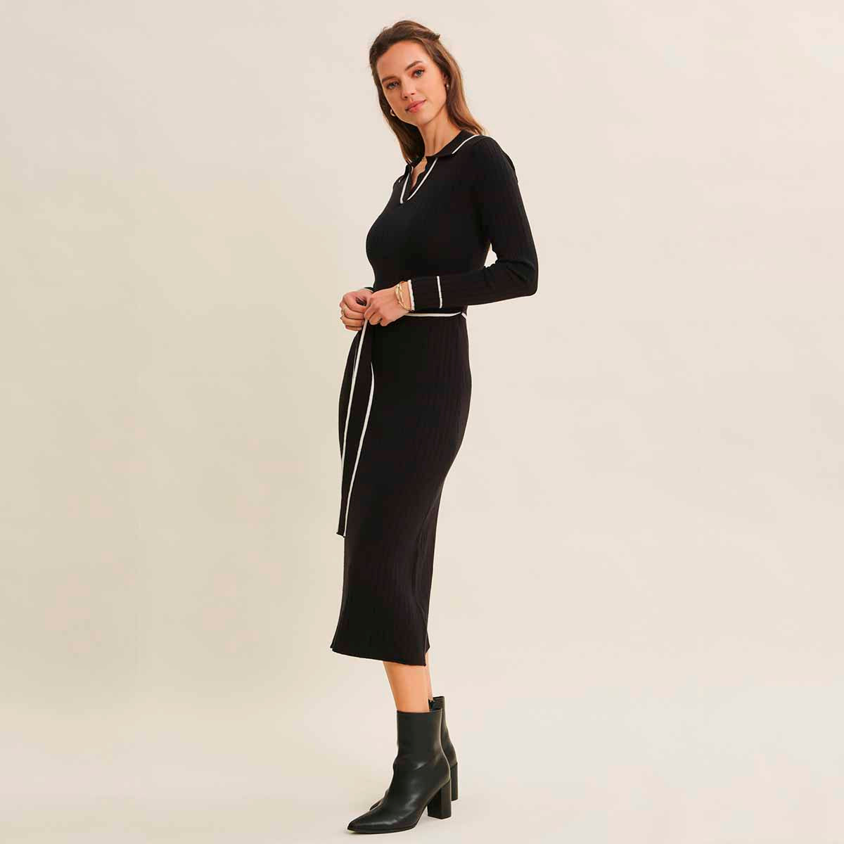 Vestido Negro de Punto