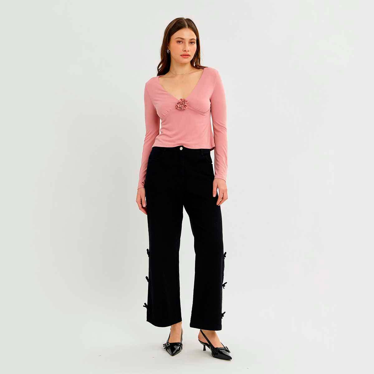 Jeans Negro con Detalles