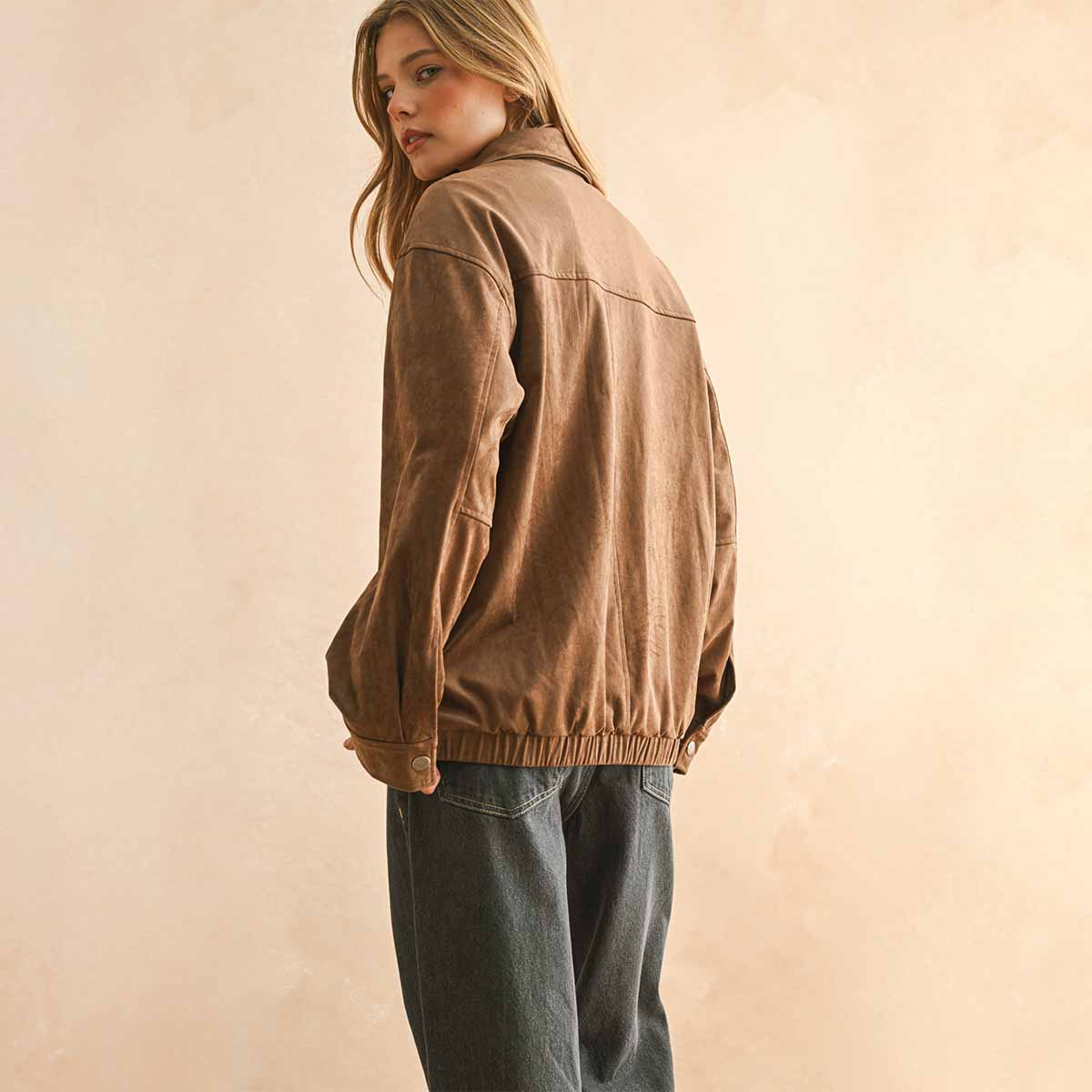 Chamarra Cafe Gamuza