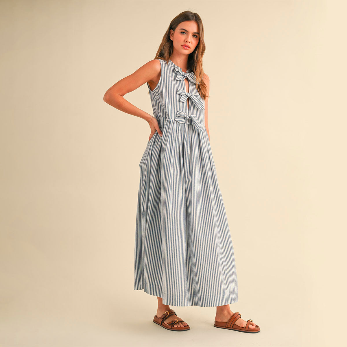 Vestido Azul de Rayas