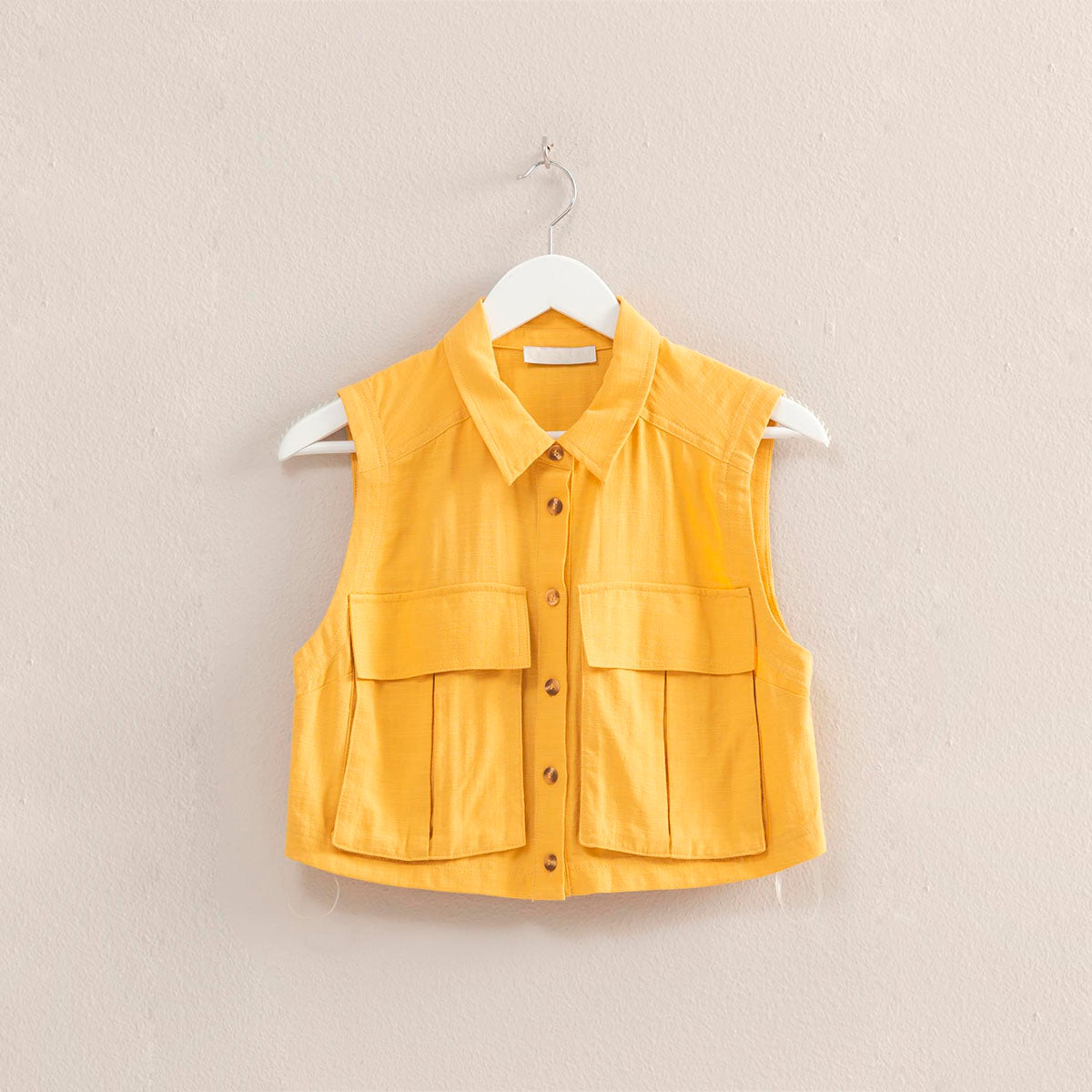 Blusa Mostaza sin Mangas