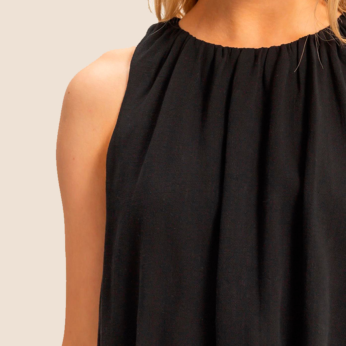 Blusa Negra Abullonada