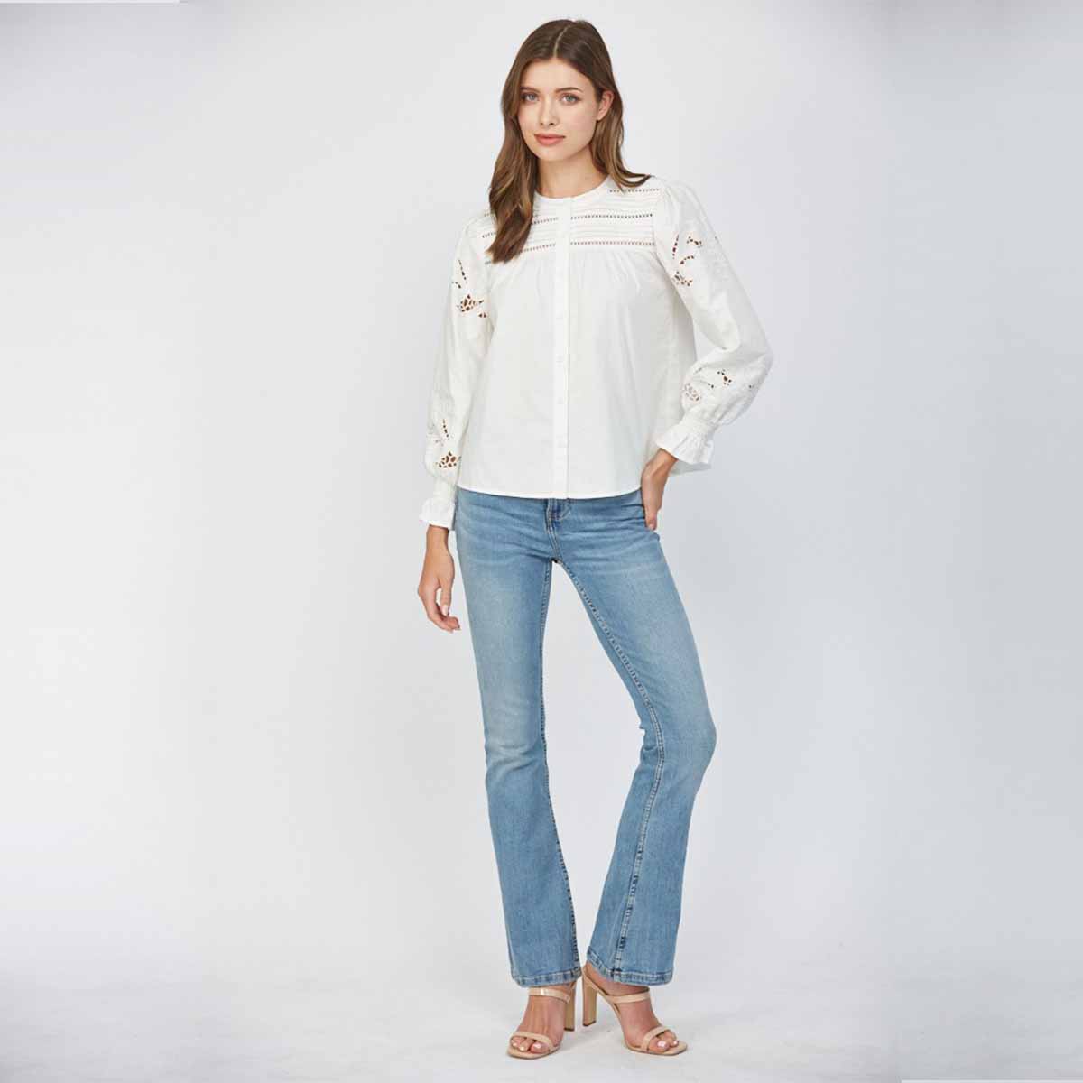 Blusa Blanca Abullonada