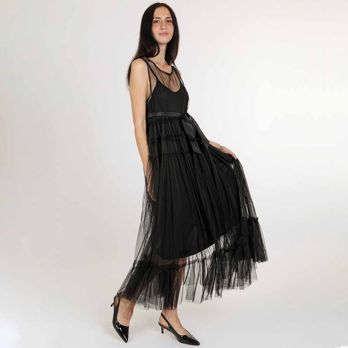 Vestido Negro Tul