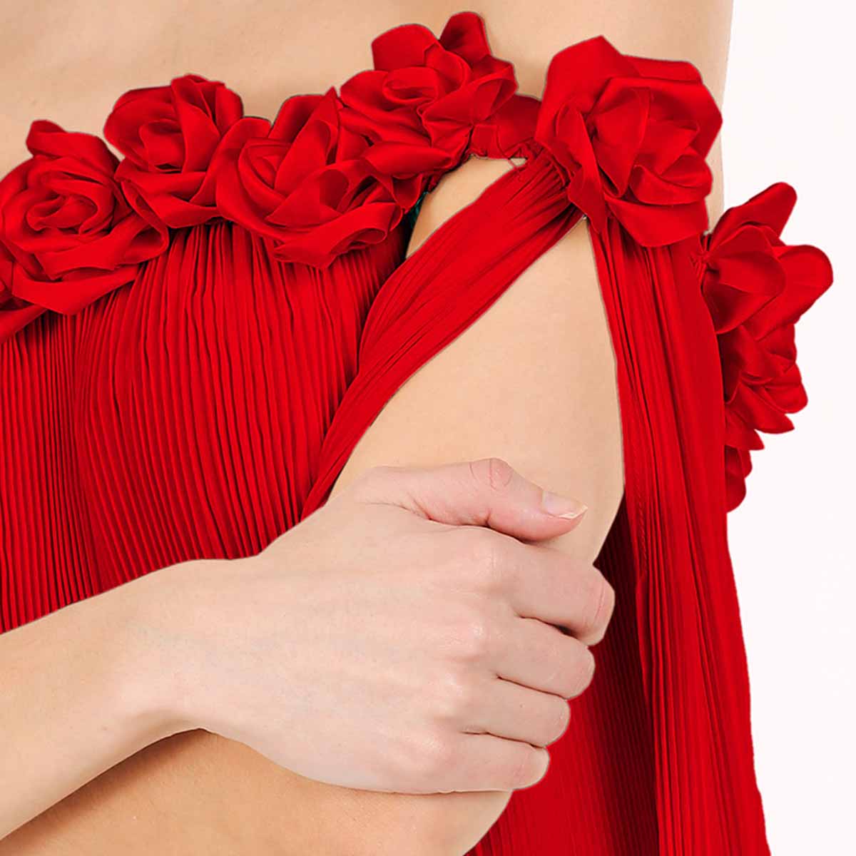 Vestido Rojo Plisado