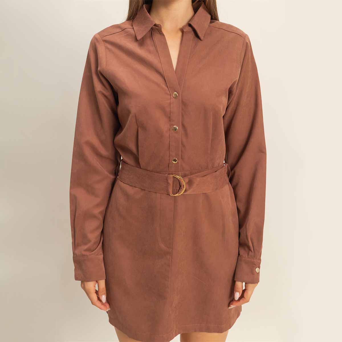 Vestido Camisero Cafe
