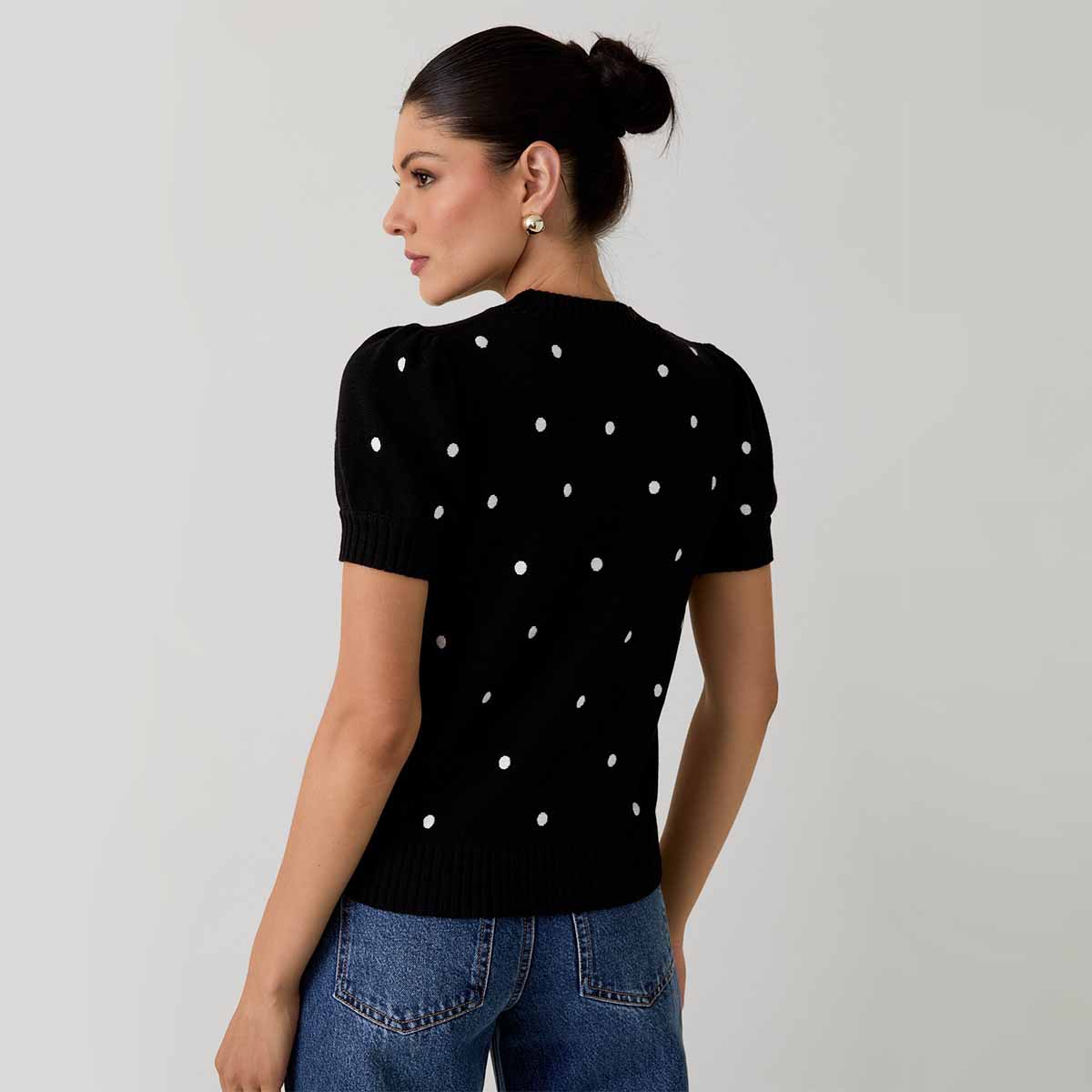 Blusa Negra con Estampado