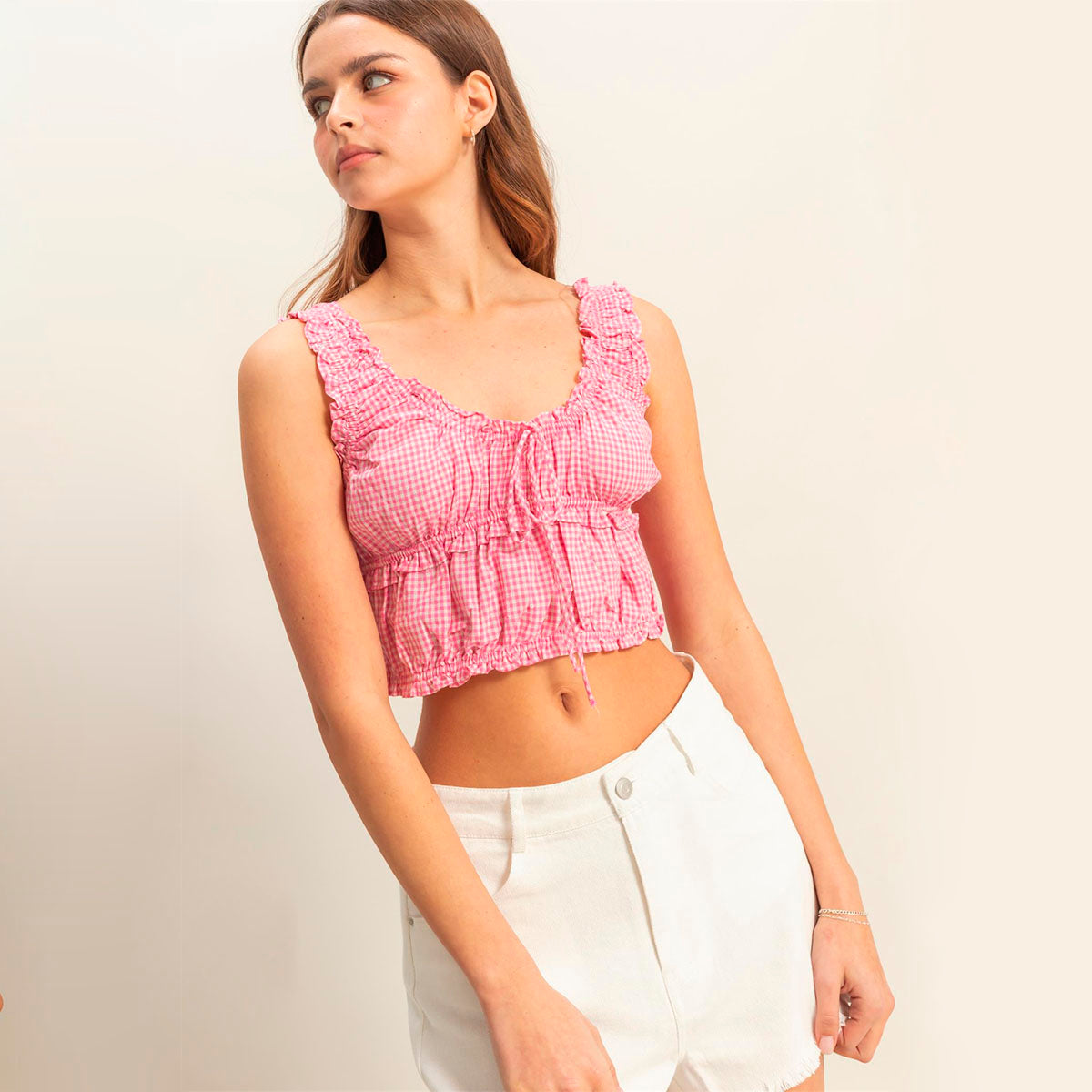 Blusa Rosa sin Mangas