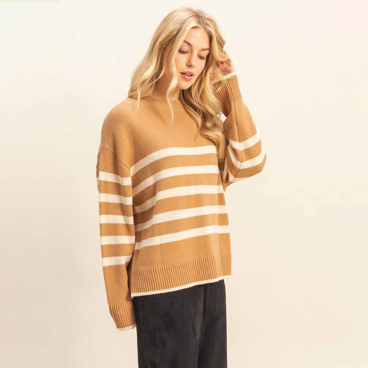 Sueter Beige de Rayas