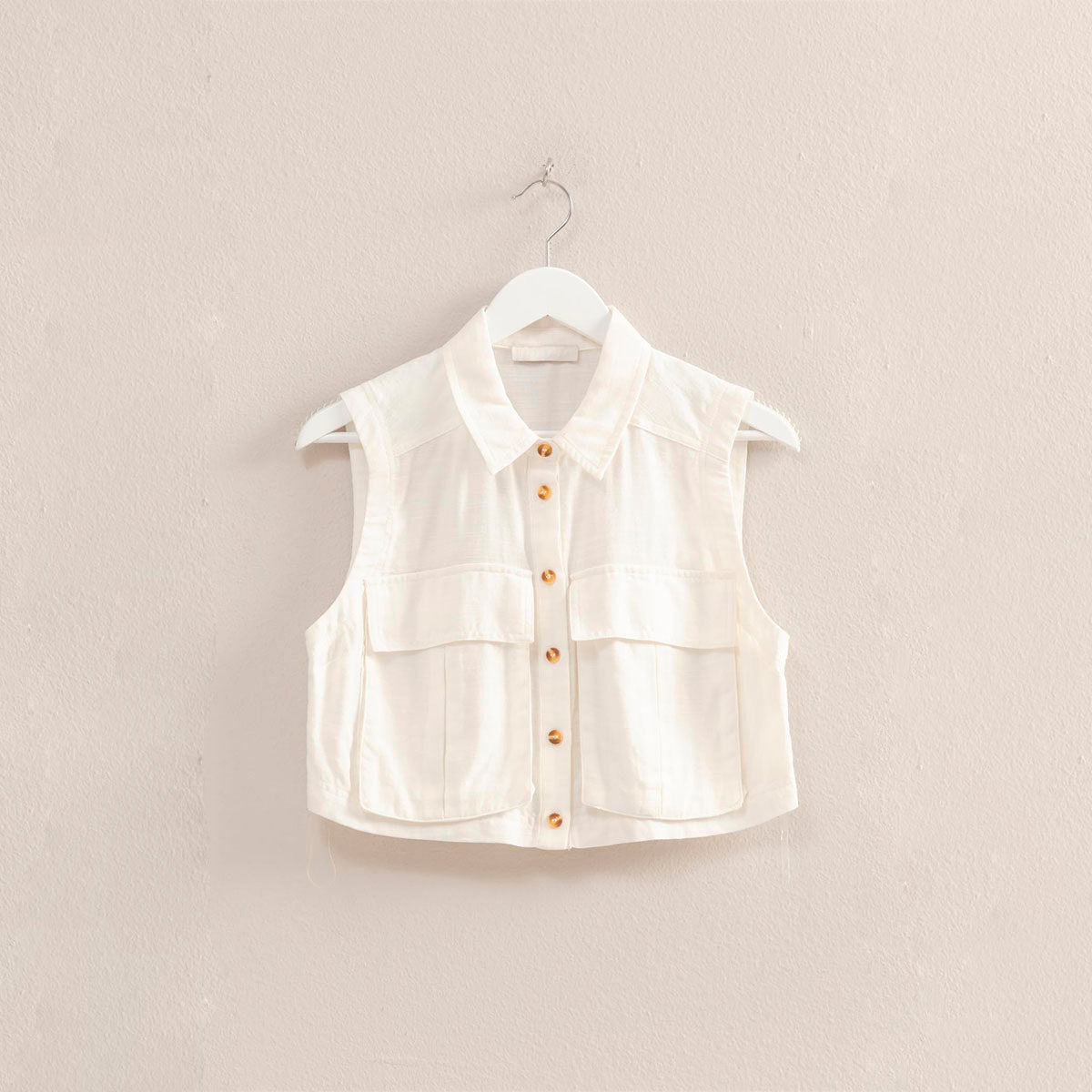Blusa Blanca sin Mangas