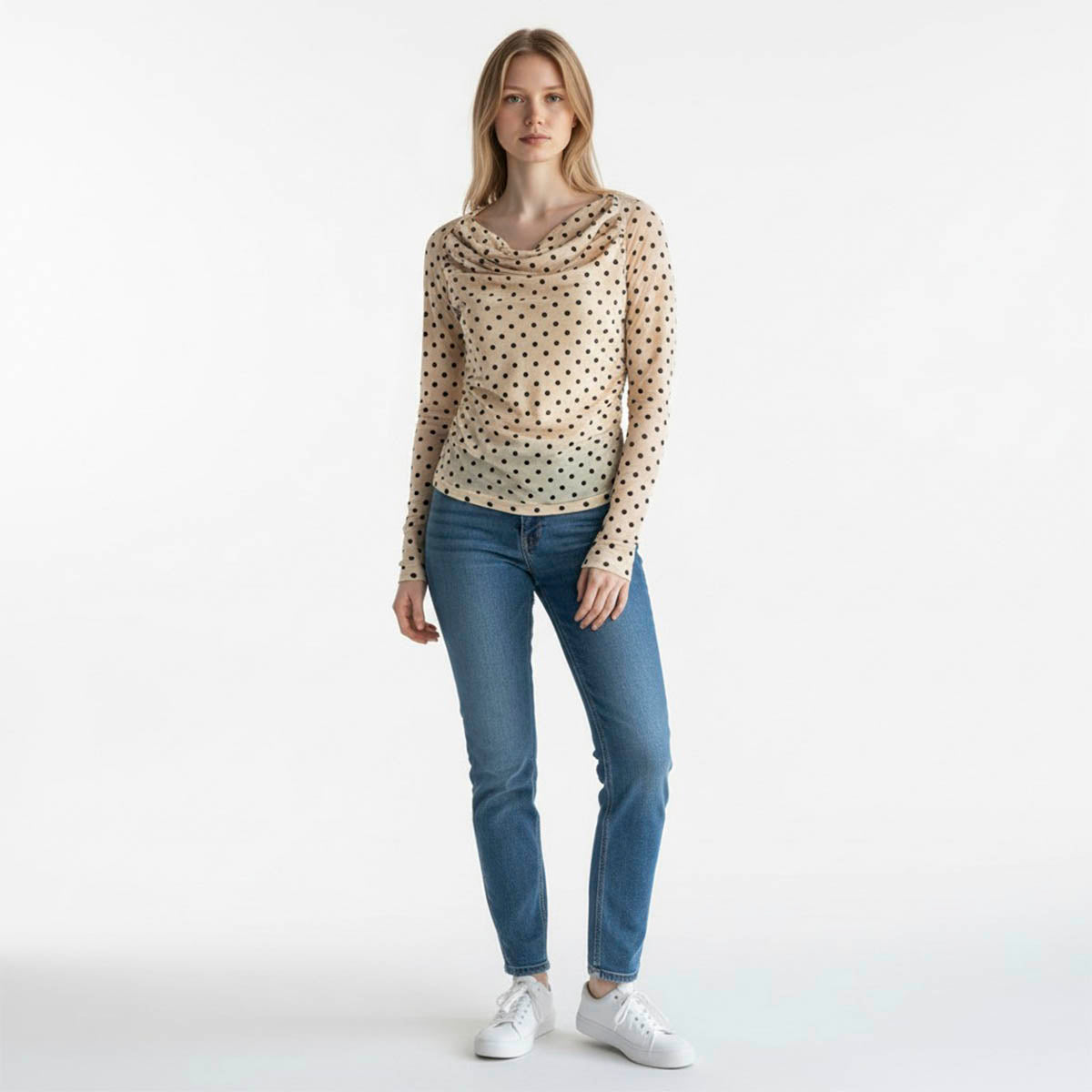 Blusa Beige con Estampado