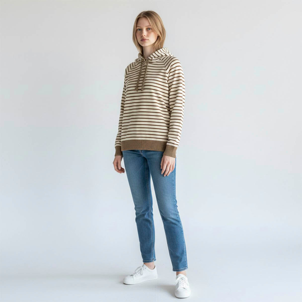 Sudadera Beige de Rayas