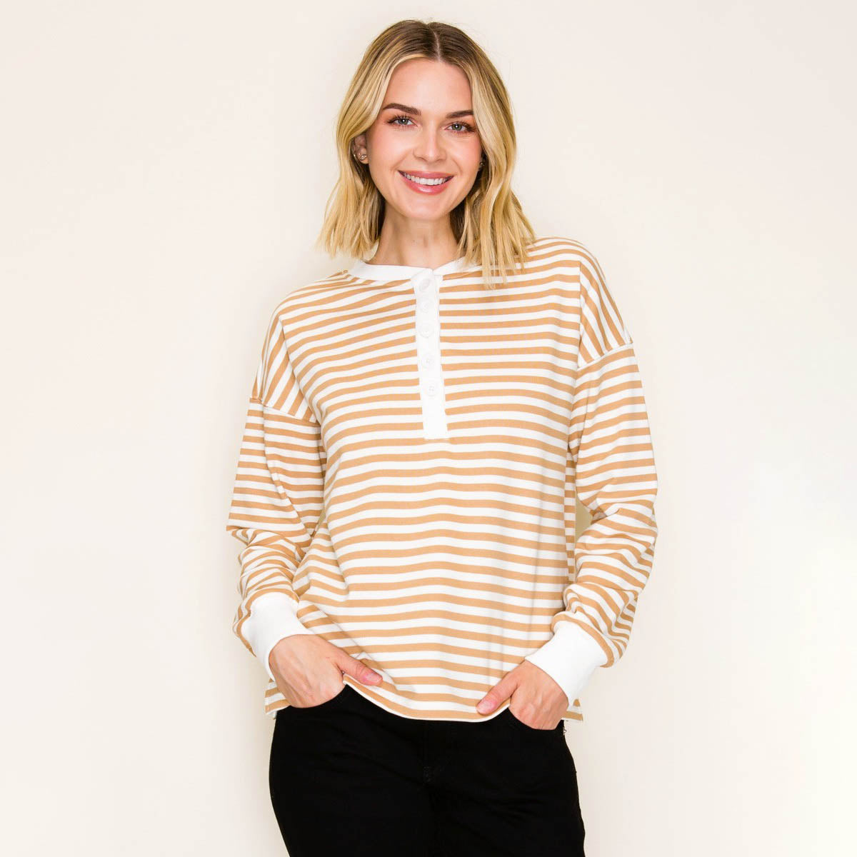 Sueter Beige de Rayas