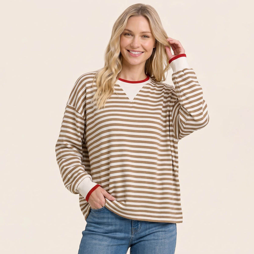 Sueter Beige de Rayas
