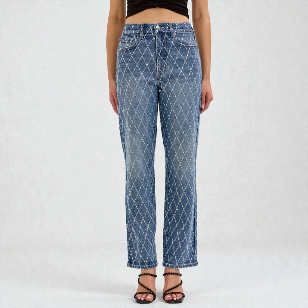 Jeans Azul con Detalles