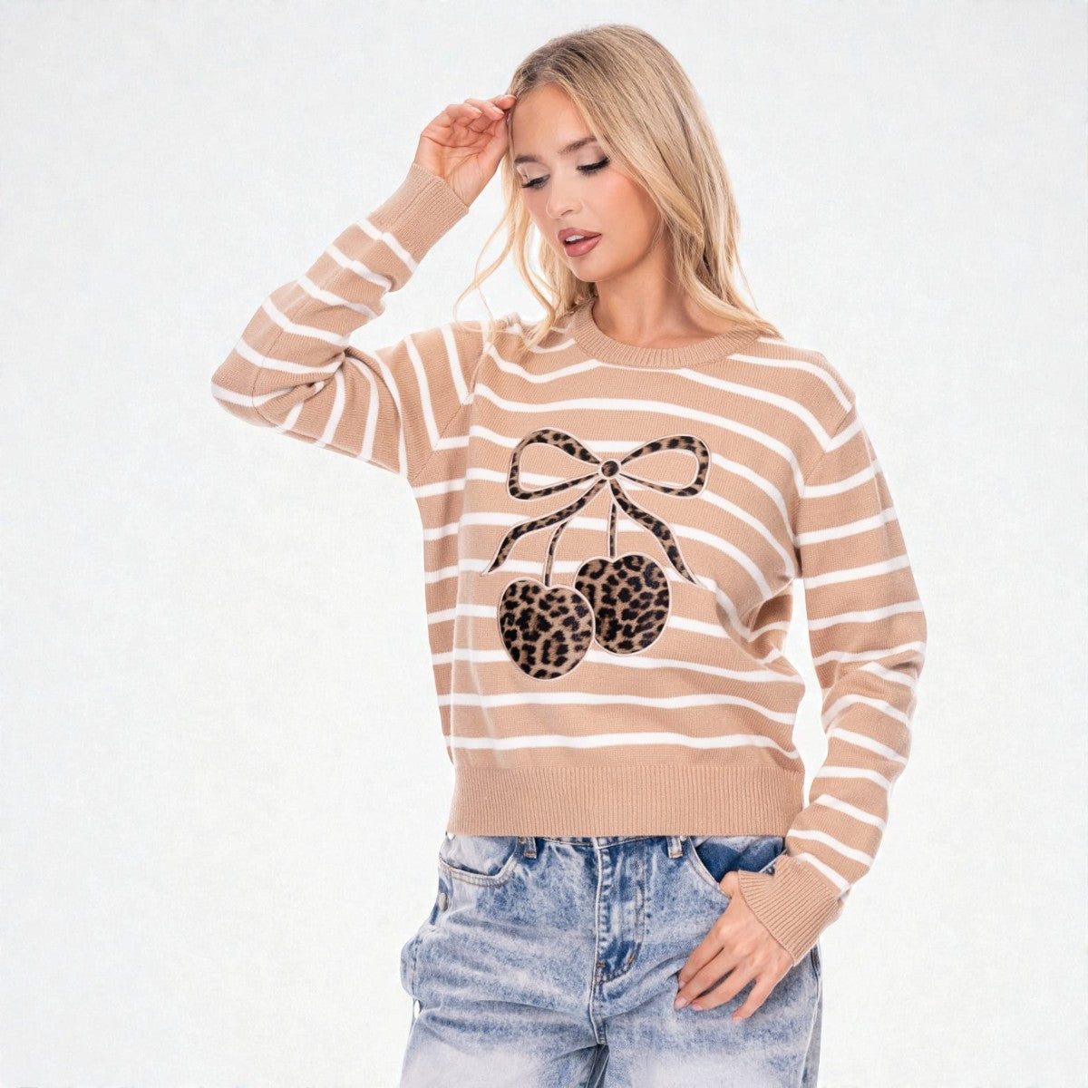 Sueter Beige de Rayas