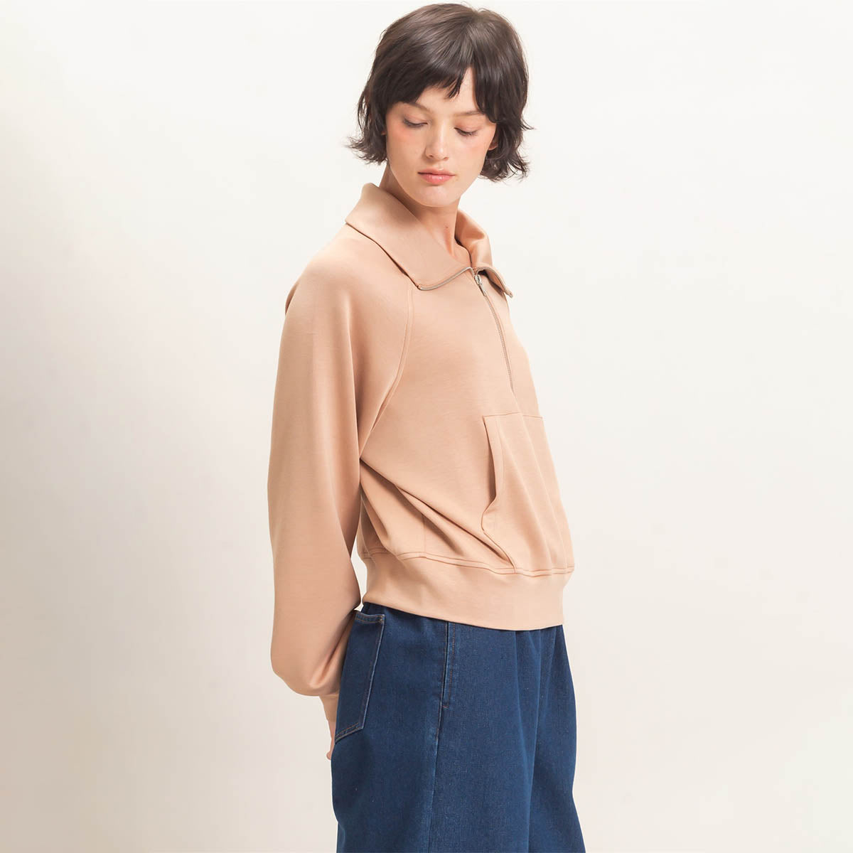 Sudadera Beige Basica