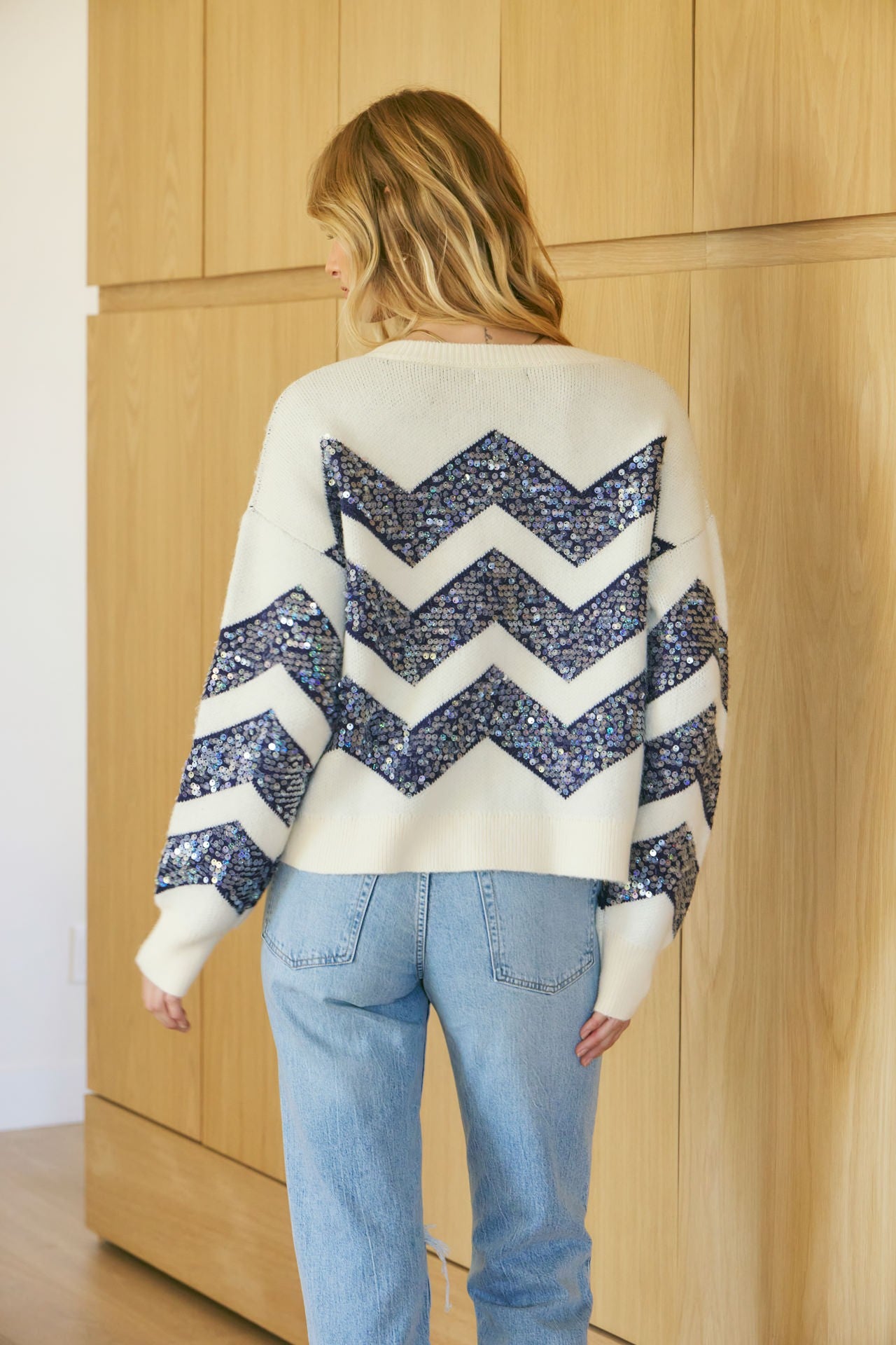 Sueter Azul con Lentejuelas
