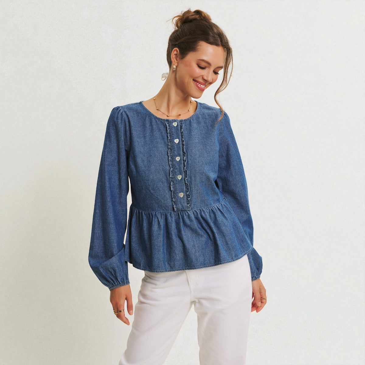 Blusa Azul Tipo Mezclilla