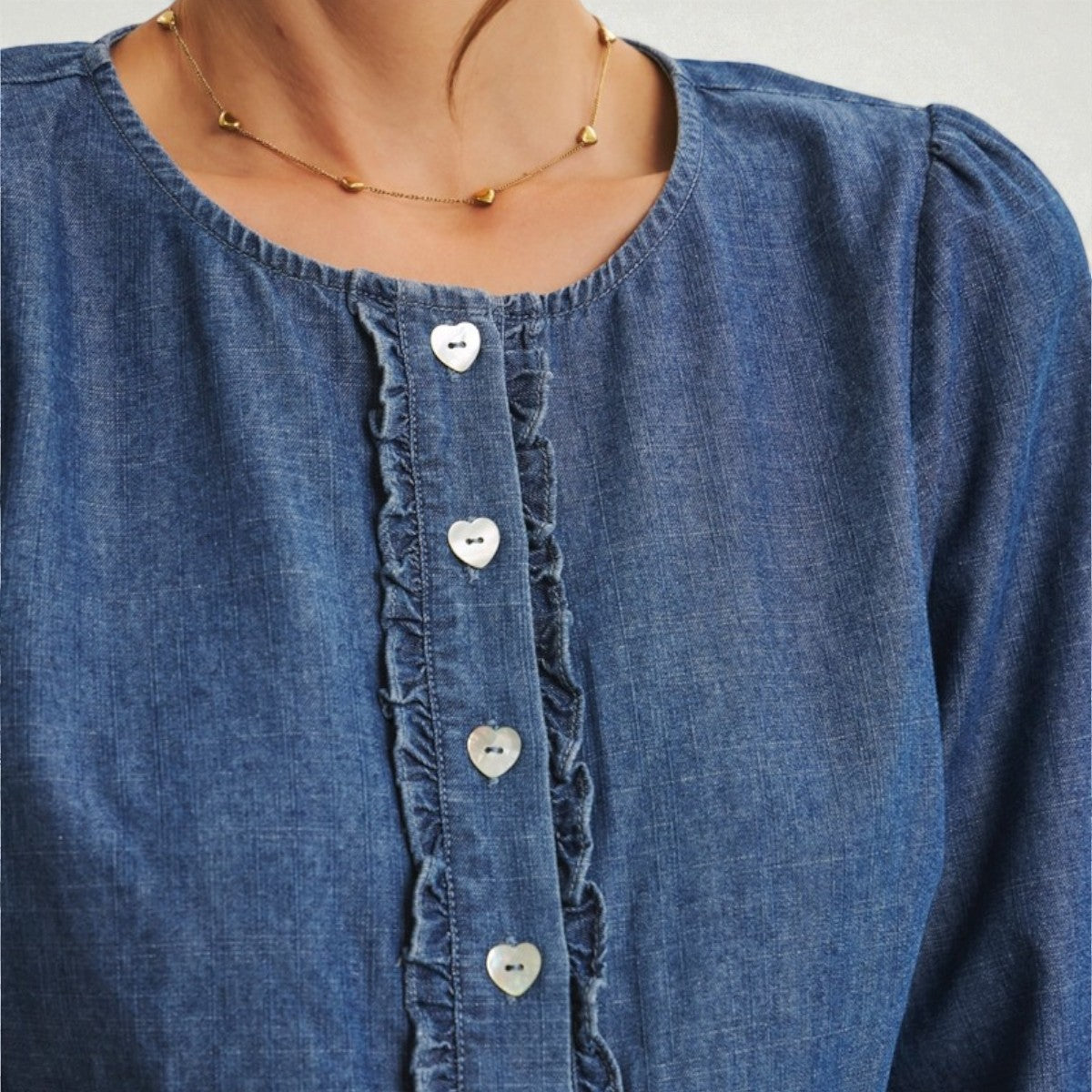 Blusa Azul Tipo Mezclilla