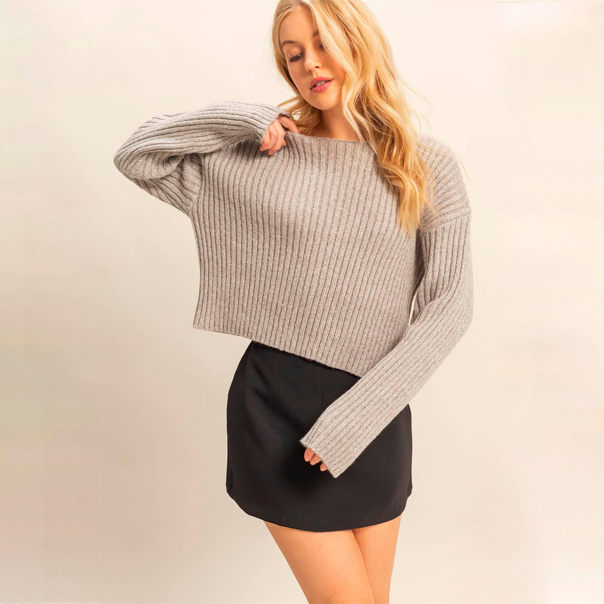 Sueter Gris de Punto