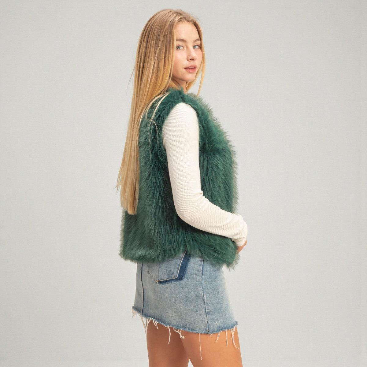 Chaleco Verde de Peluche