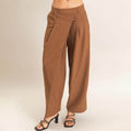 Pantalon Cafe Corte Asimetrico