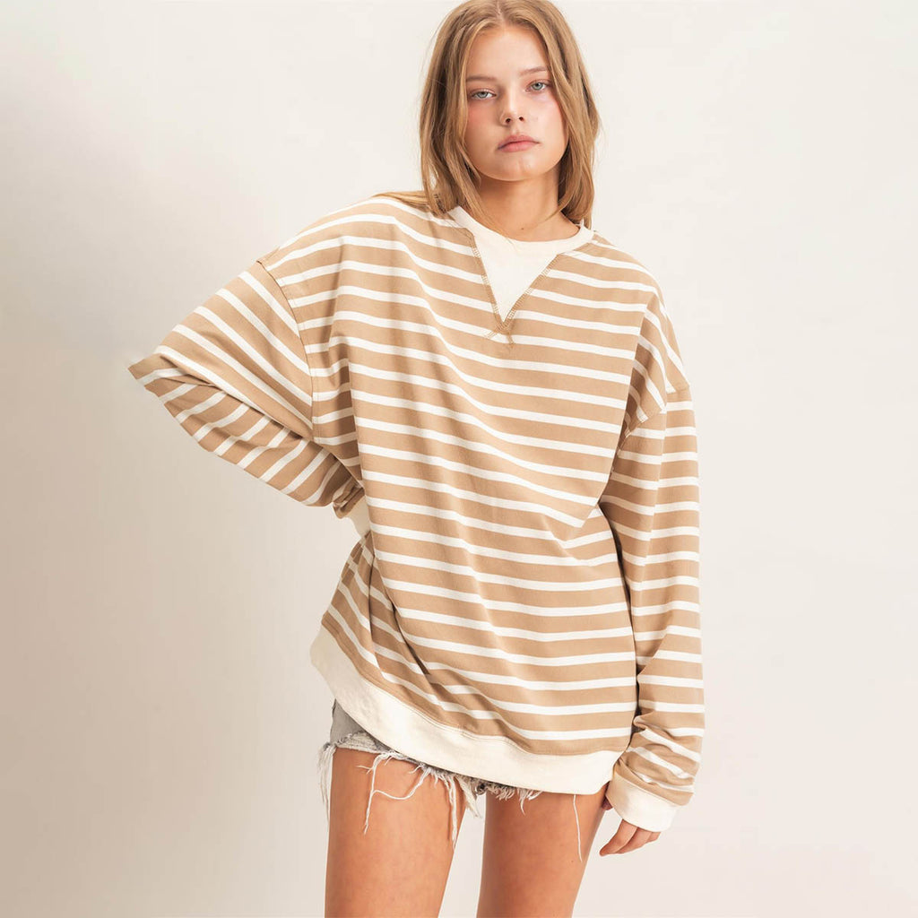 Blusa Beige de Rayas