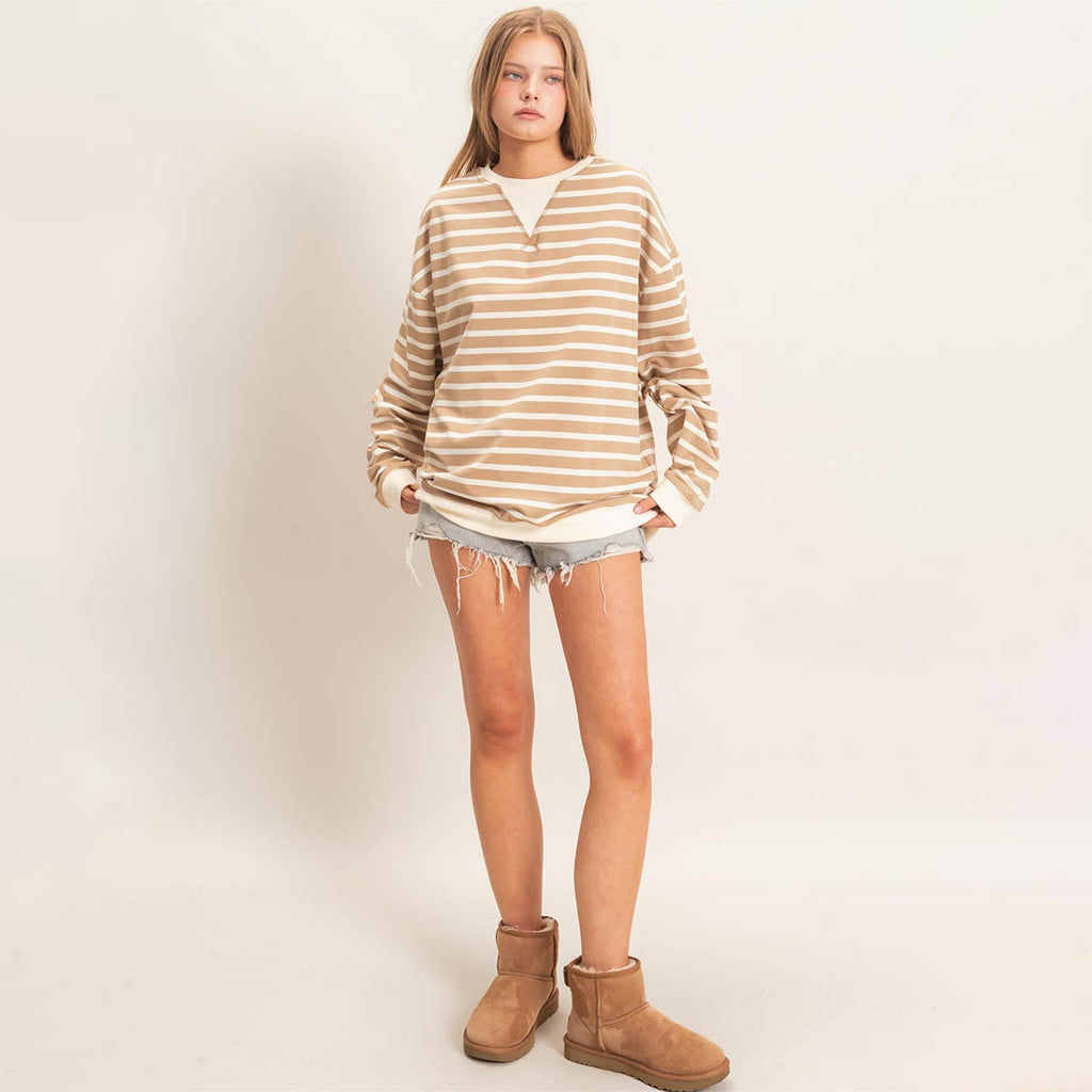 Blusa Beige de Rayas