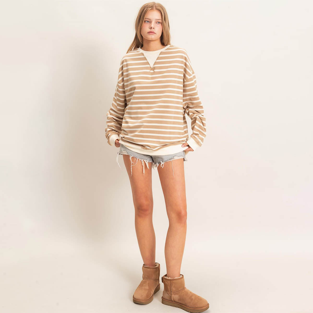 Blusa Beige de Rayas