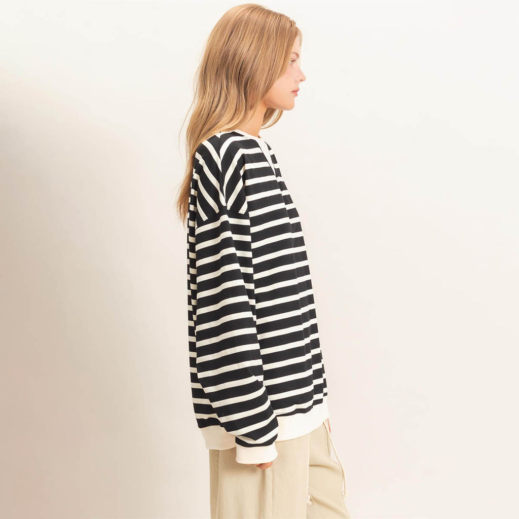 Blusa Negra de Rayas