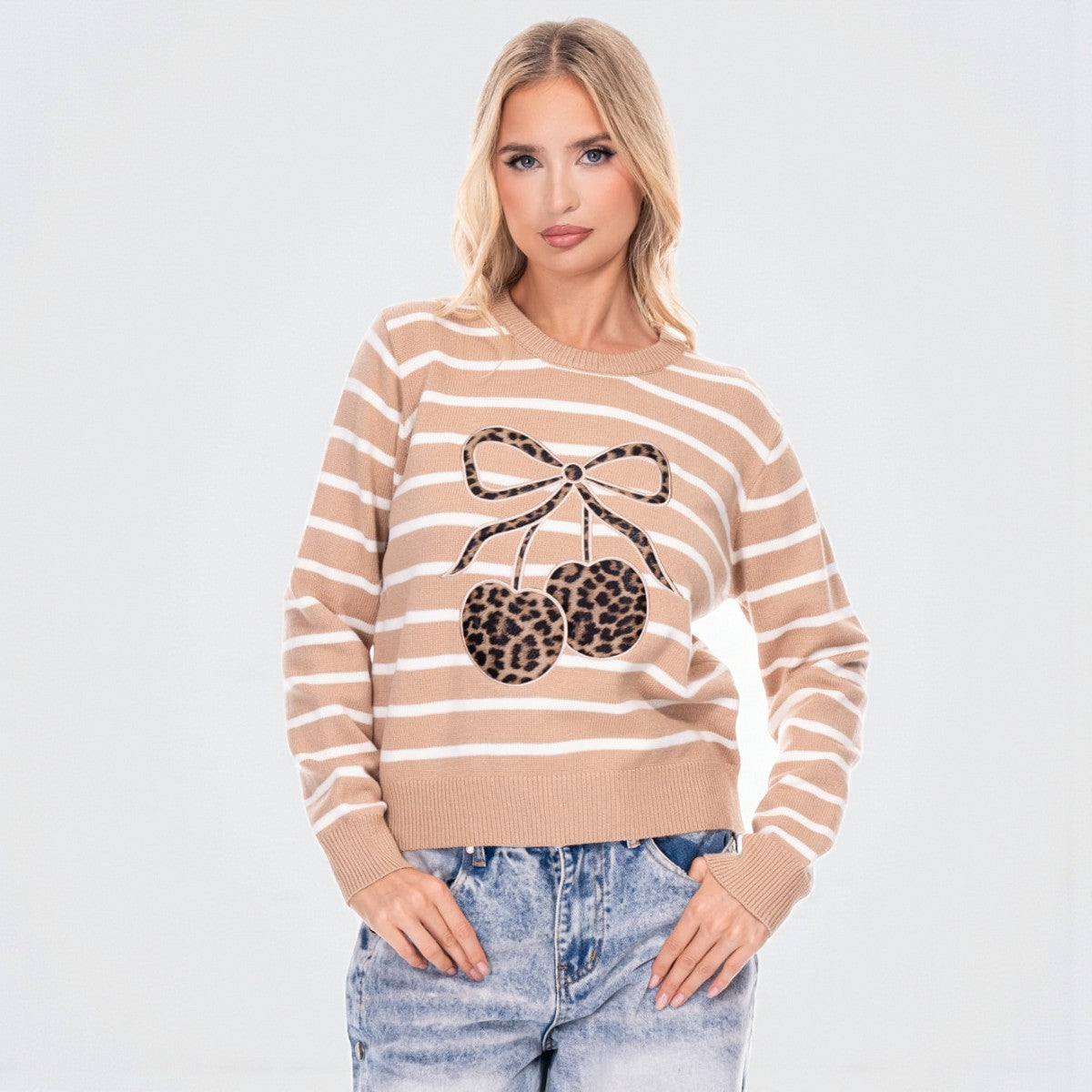 Sueter Beige de Rayas