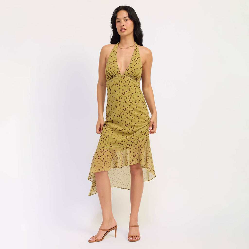 Vestido Mostaza con Estampado