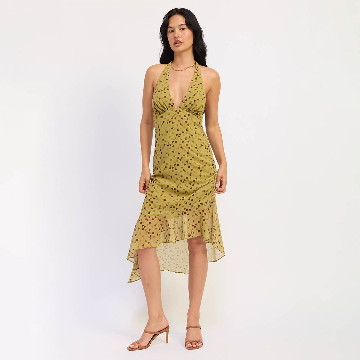 Vestido Mostaza con Estampado
