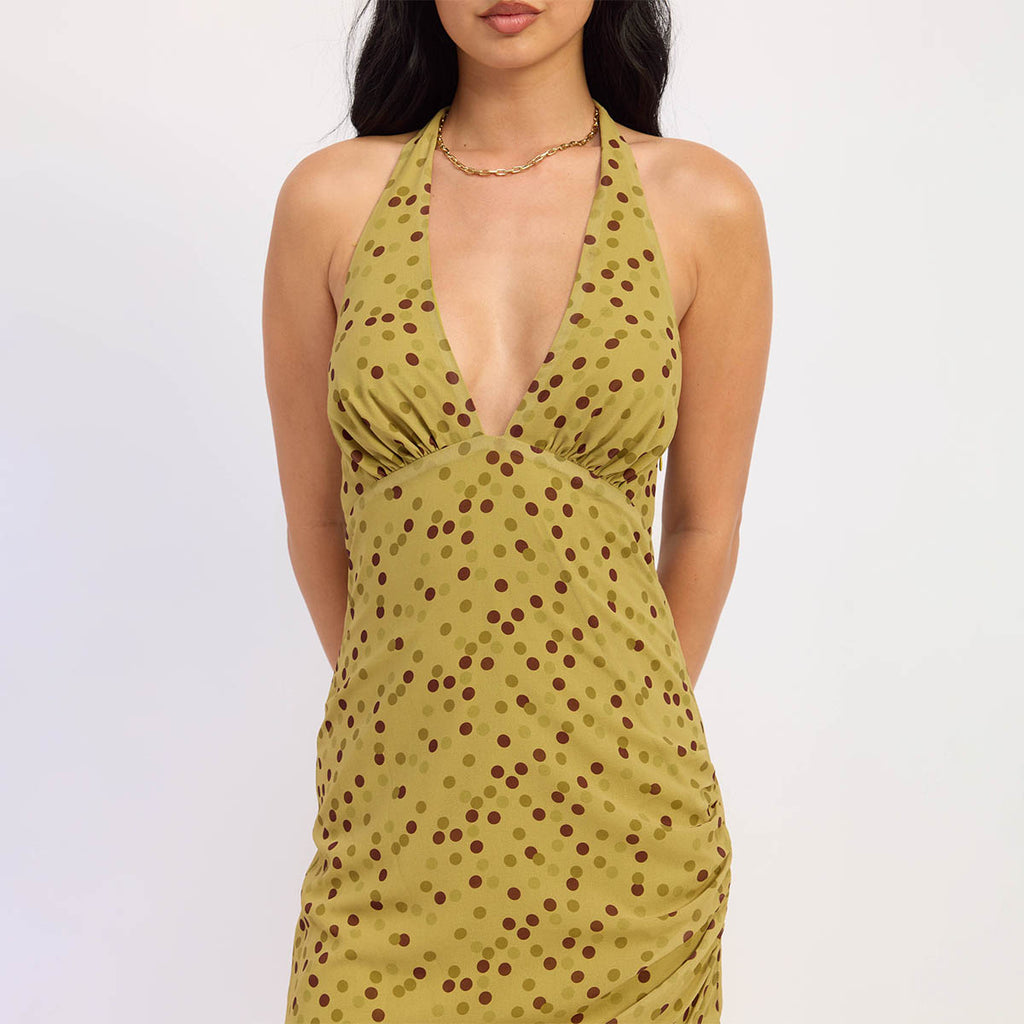 Vestido Mostaza con Estampado