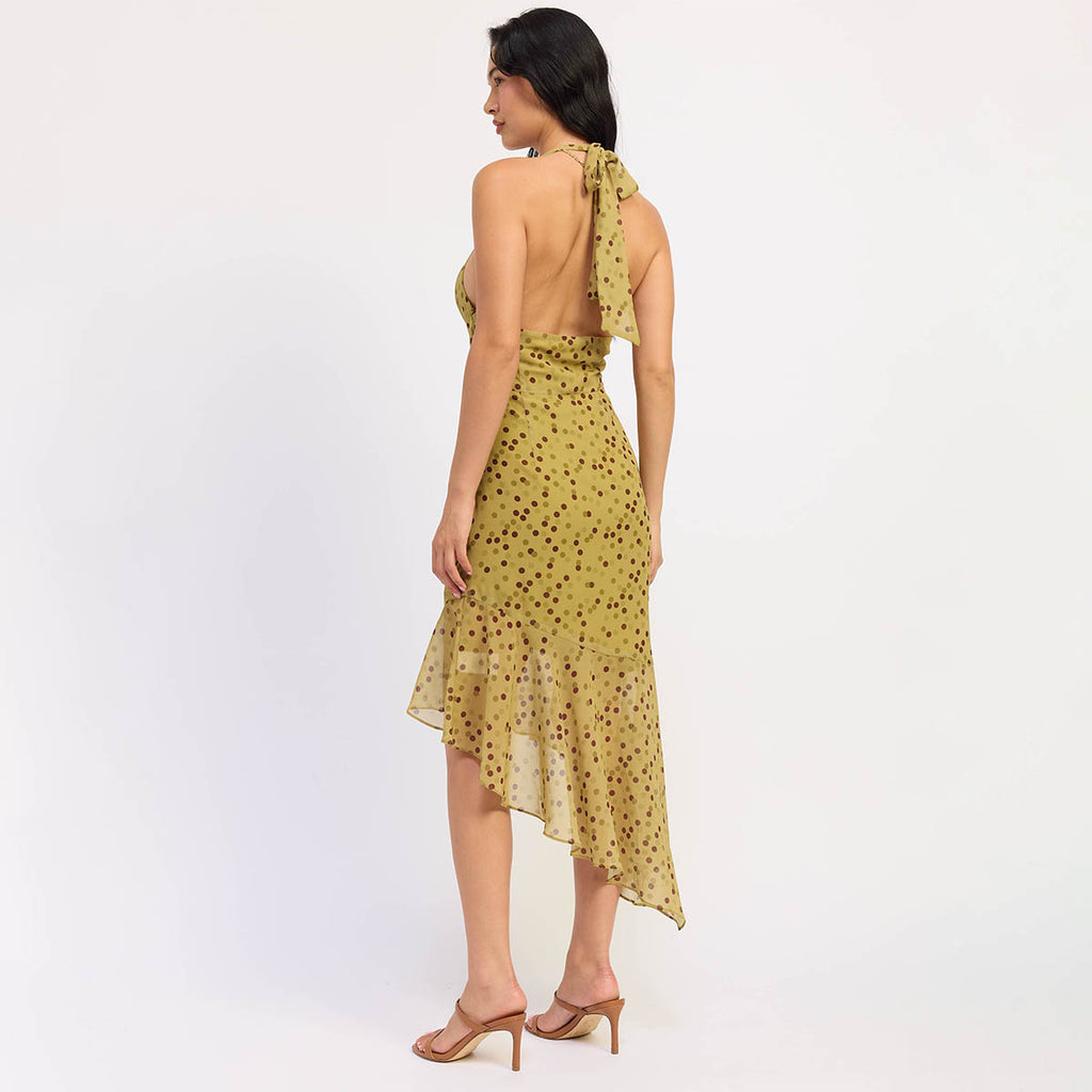 Vestido Mostaza con Estampado