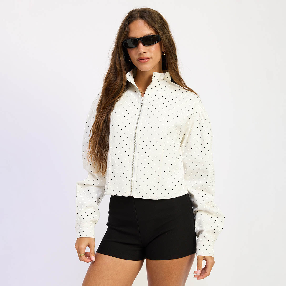 Chamarra Blanca con Estampado