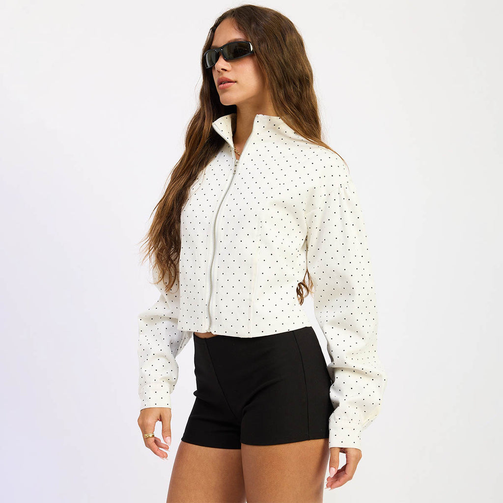 Chamarra Blanca con Estampado
